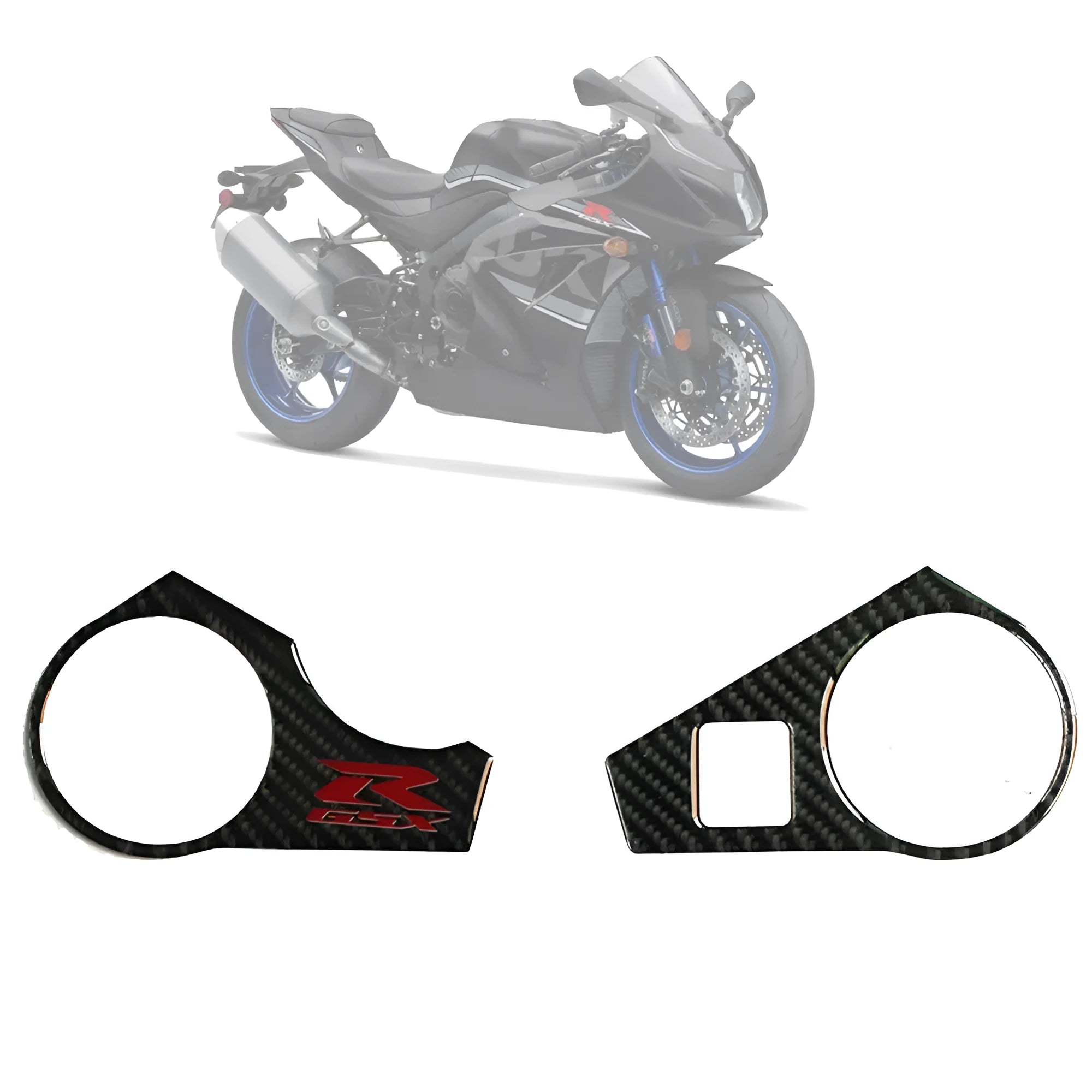 Black carbon fibre pattern motorcycle sticker for SUZUKI GSXR1000 L1 2009-2016 upper connective plate
