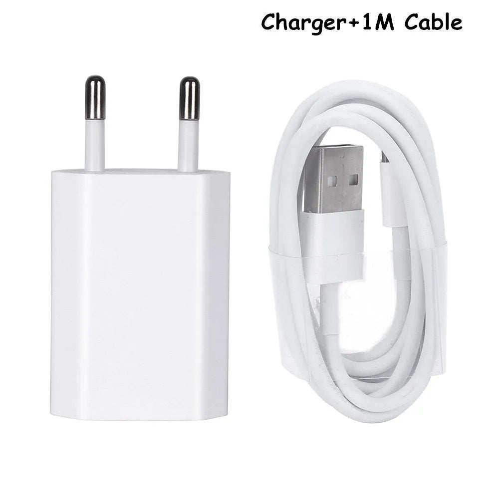 5V 2A USB travel charger for iPhone and iPad with cable length options