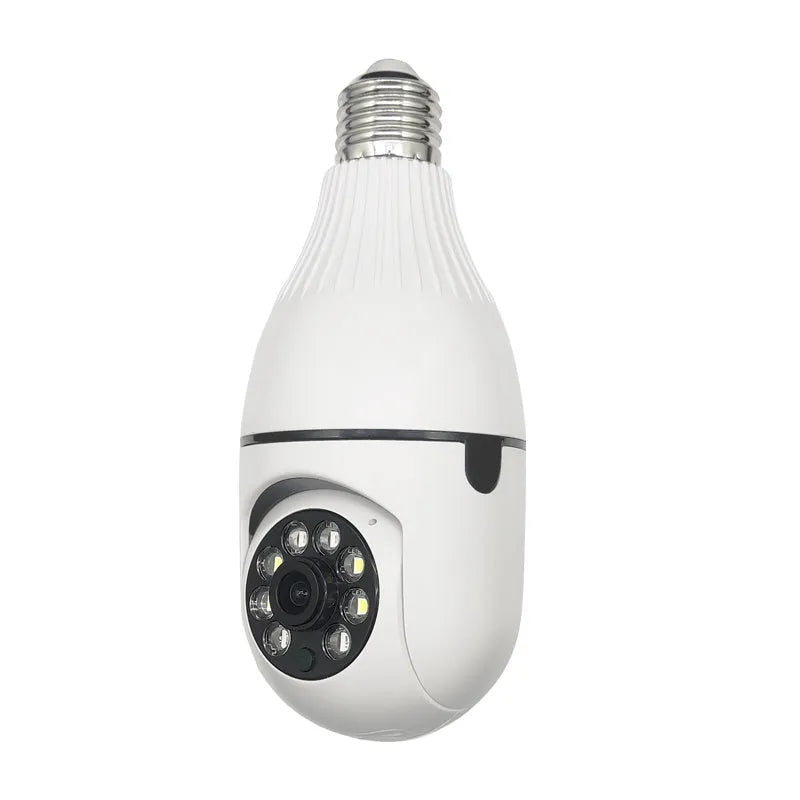 Minions-themed wireless surveillance IP camera on a stand with a wide-angle lens.