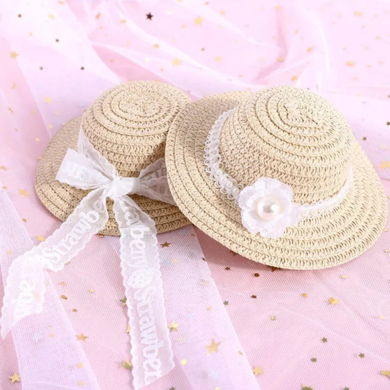 Handmade adjustable bowknot pet hat for a dog or cat in a cartoon style.