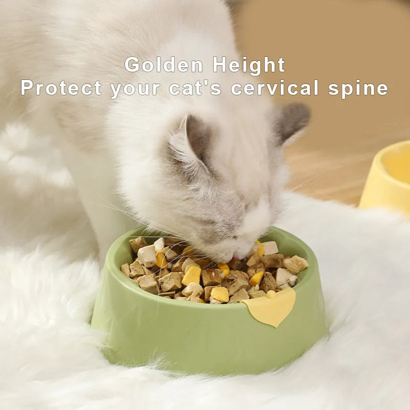Green flower-shaped plastic pet bowl for cat or small dog food and water