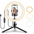 10-inch ring selfie light with metal bracket for smartphone photography and video calls