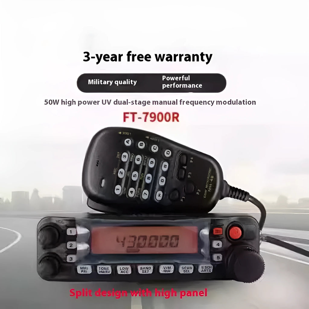 Walkie-talkie unit with antenna and clamp options for vehicle installation during self-driving tours