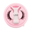 Set of thick, reusable waterproof false eyelashes in five sizes LZ03 to LZ14 on a clear tray.