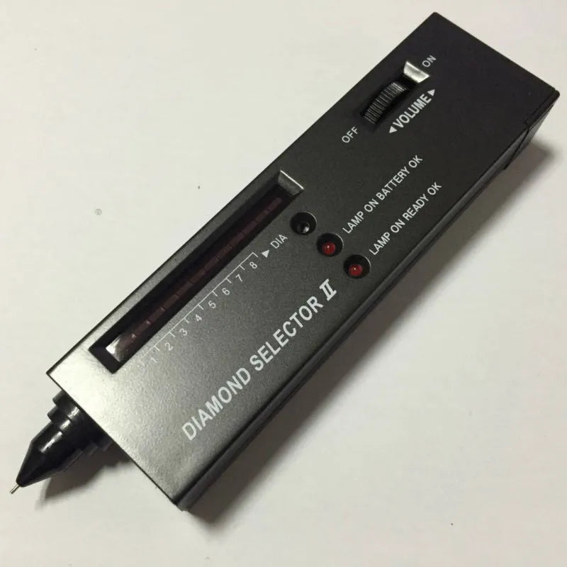 Black diamond thermal conductivity tester with metal probe measuring 135mm long for gem identification