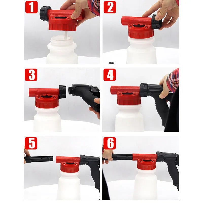 Foam pot high pressure water gun for garden watering and pesticide spraying