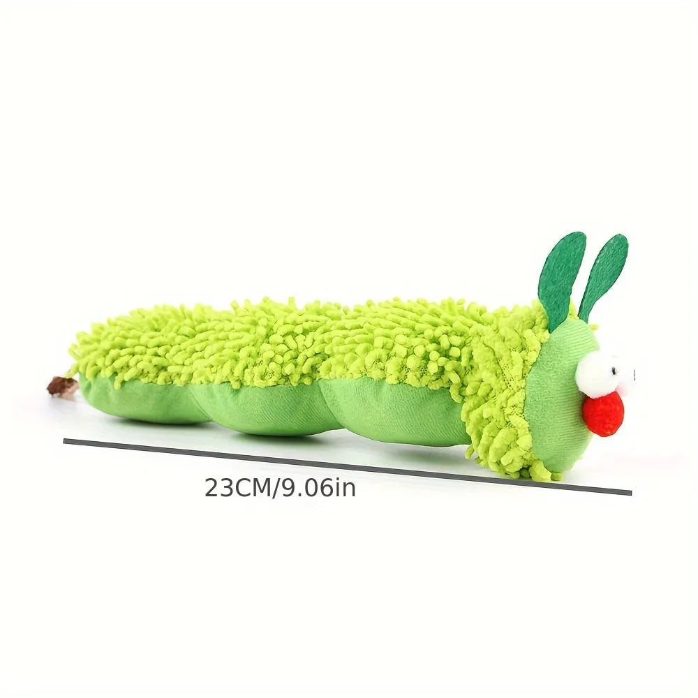 Green interactive plush cat toy pillow with rechargeable electronic sports cat mechanism