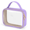 Transparent PVC lipstick storage wash bag with chain handle in multiple colour options
