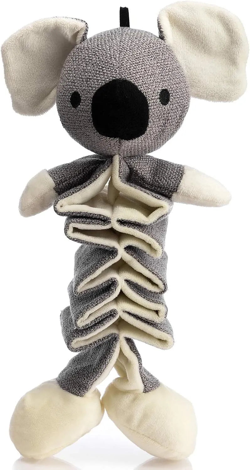 Hollypet gray koala dog toy measuring 30cm with crinkle paper inside