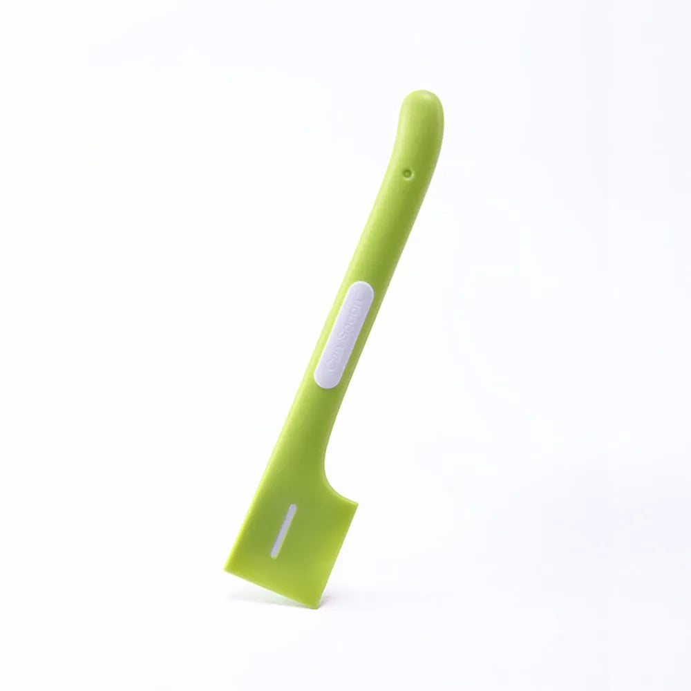 TPR pet feeding spoon with long handle for canned cat and dog food in green colour