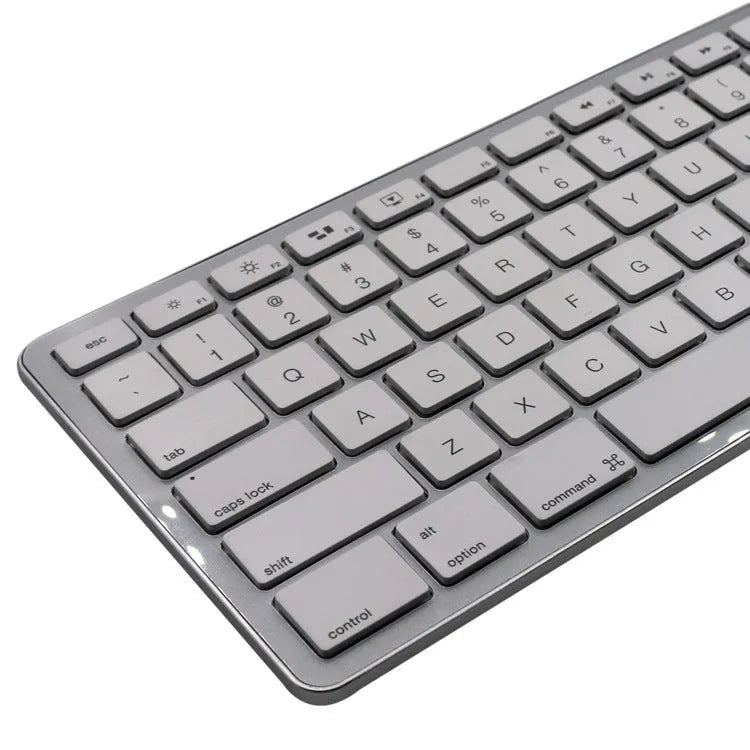 White wireless Bluetooth keyboard with 109 keys and three-key zone layout