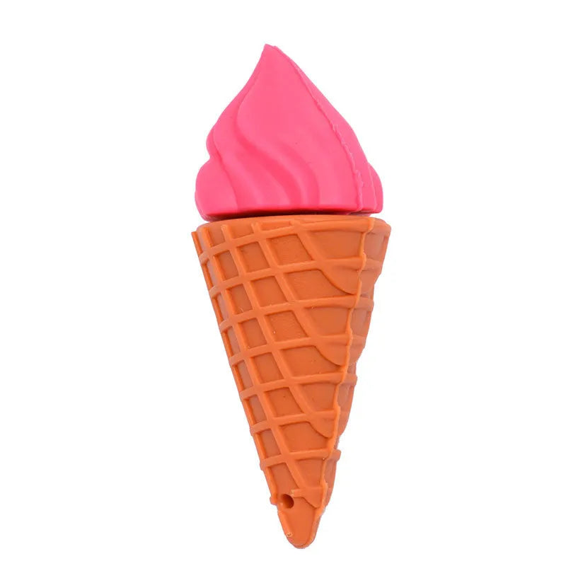 Mini ice cream design USB stick in pink colours with USB connector visible