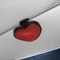 PU leather car sun visor storage clip with magnetic closure for sunglasses and cards.
