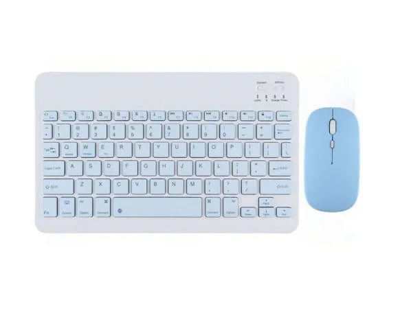 Bluetooth keyboard with rechargeable mouse in multiple colour options including white, green and pink