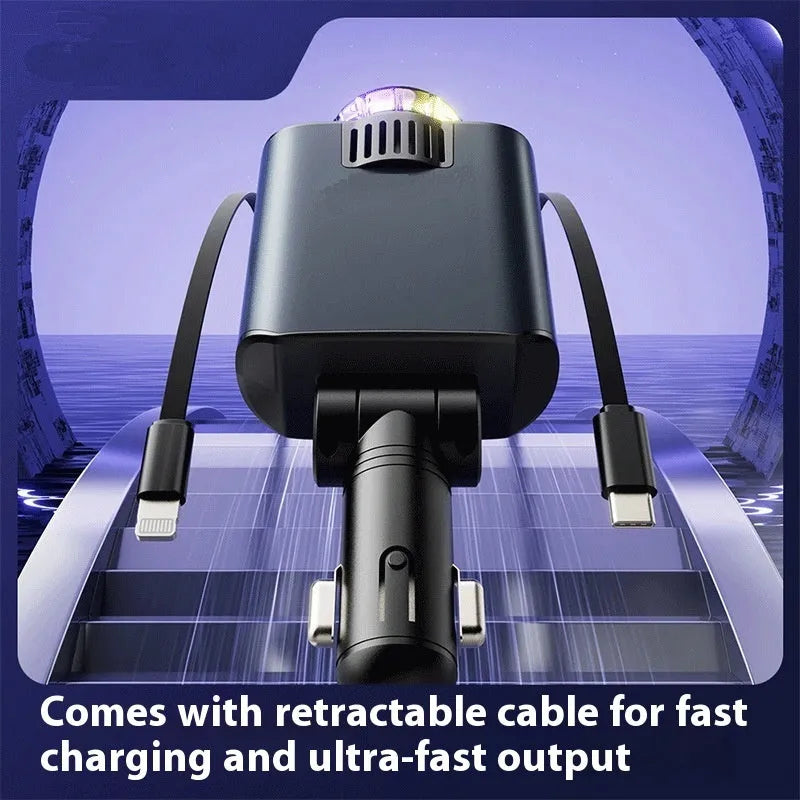 Perfume Starry Sky 120W fast charge car charger with triple cigarette lighter sockets and aromatherapy spray