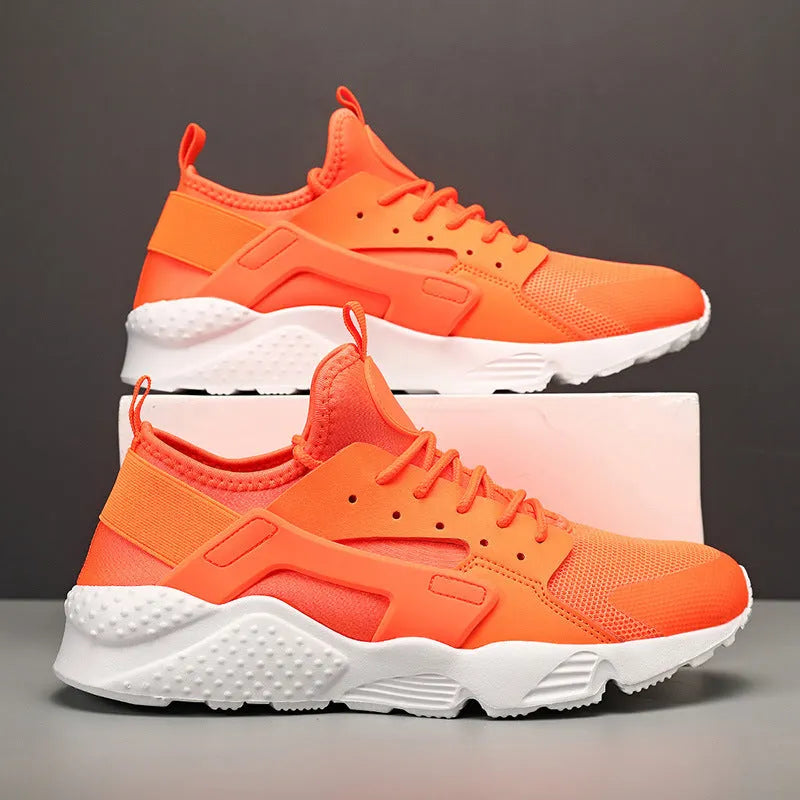 Men's low top casual shoes in mesh with cross straps and flat sole