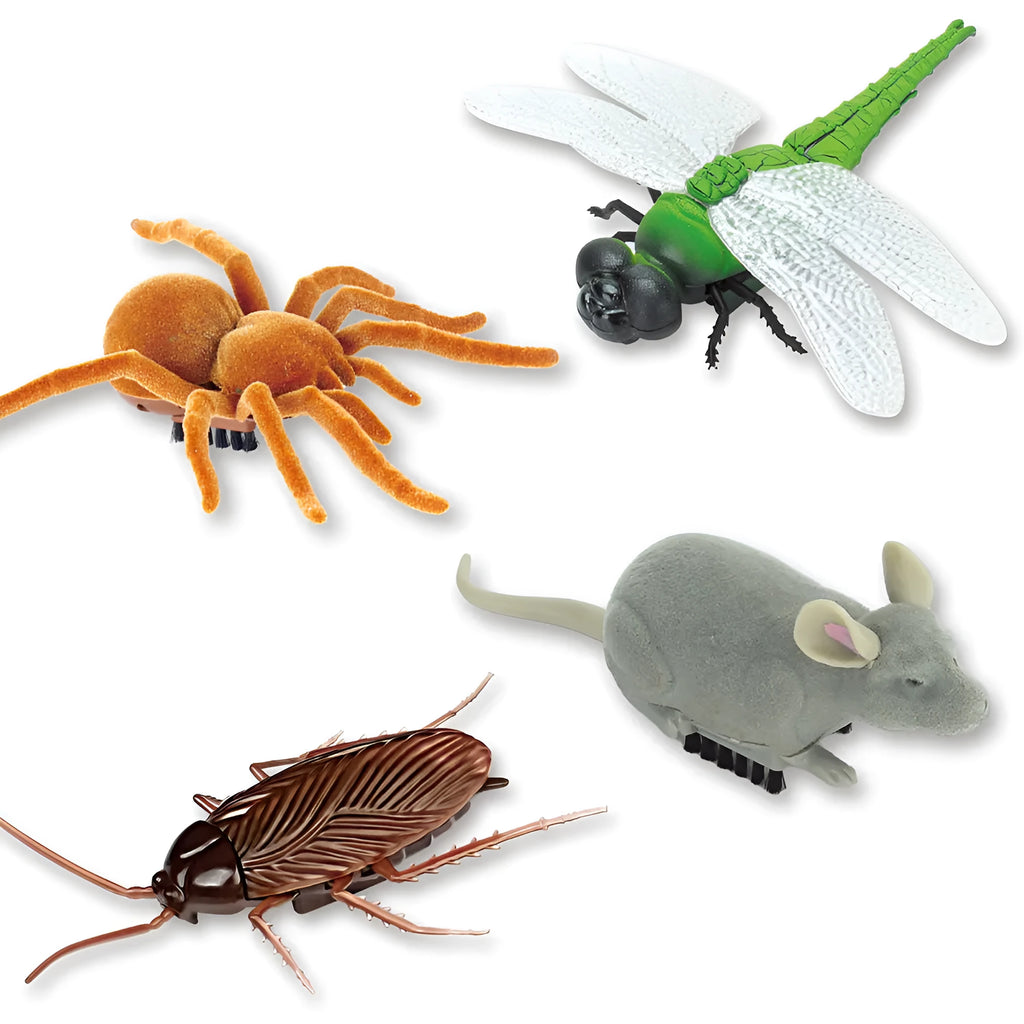 Vibration brush pet toy plastic electric toy with cockroach dragonfly tarantula or mouse design 11x5 cm