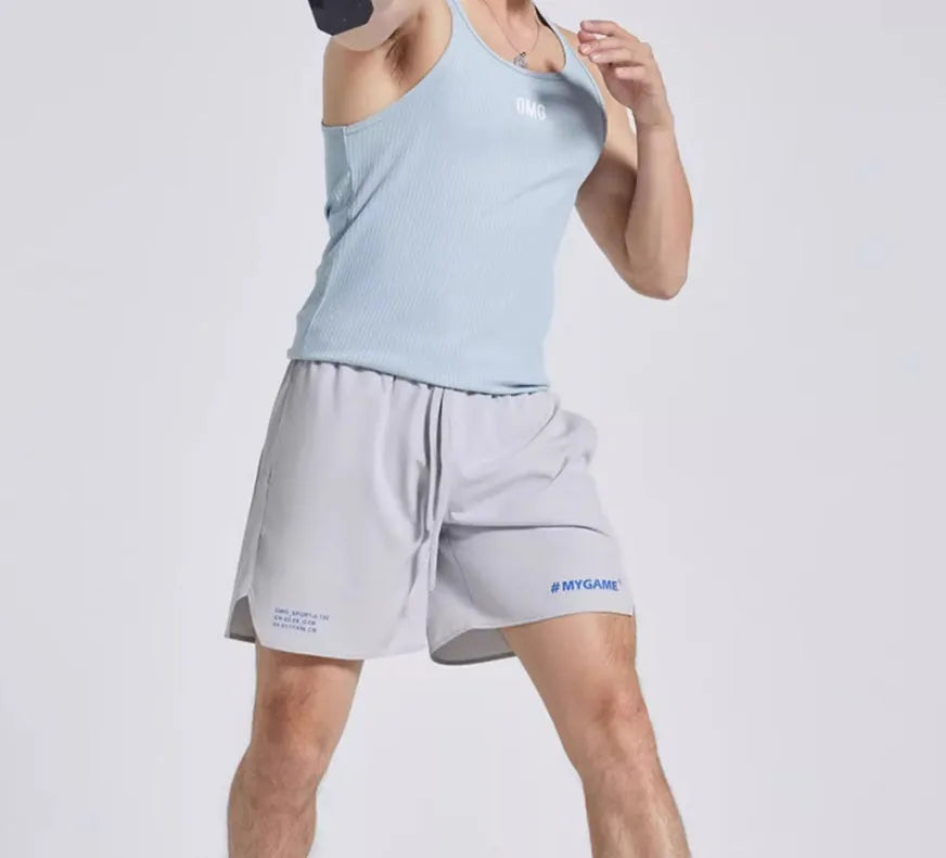 Men's training shorts in four colours with moisture-wicking polyester and spandex fabric