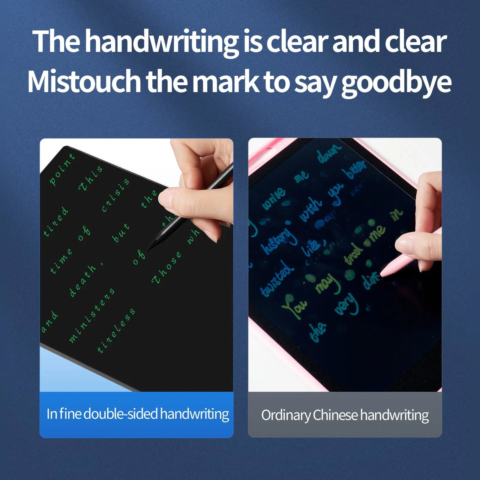 9.5 inch double sided LCD handwriting board with stylus pen in black