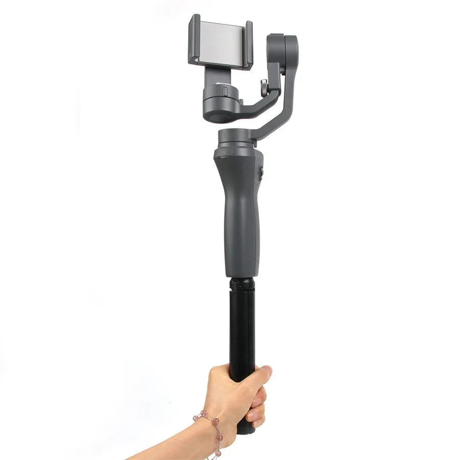 Black aluminium alloy phone tripod with handheld stabilizer for Apple iPhone compatibility