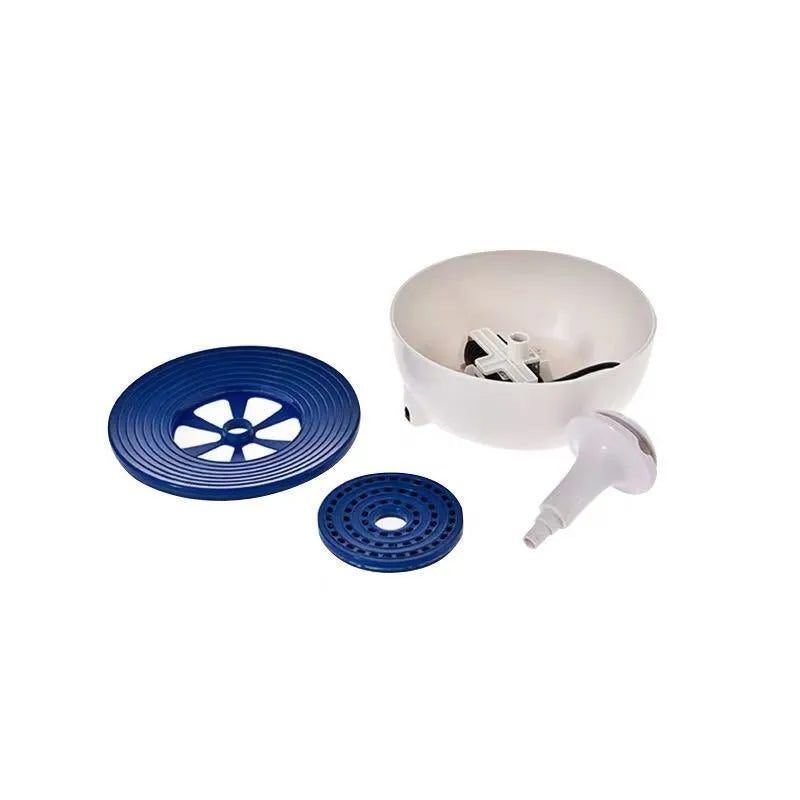 White automatic circulating water fountain for cats and dogs made of ABS plastic with dimensions 20x20x15cm