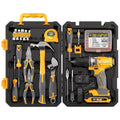 Grey-yellow 82-piece chrome-vanadium steel tool combo set for furniture installation in a case