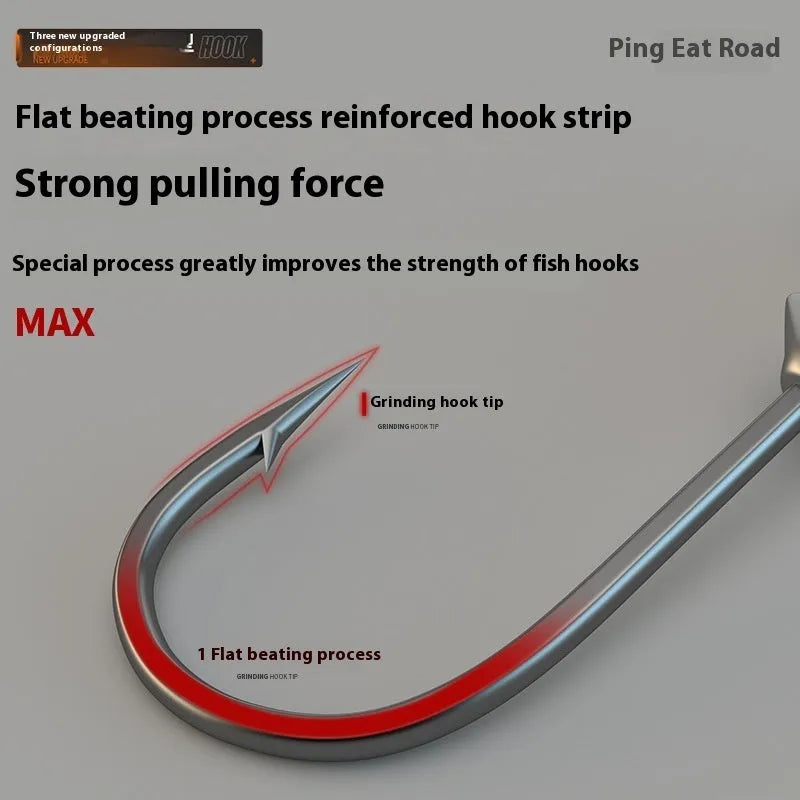 Enhanced jig hook fishing set with 50 pieces including 4 times strengthened 7g hooks in primary colours