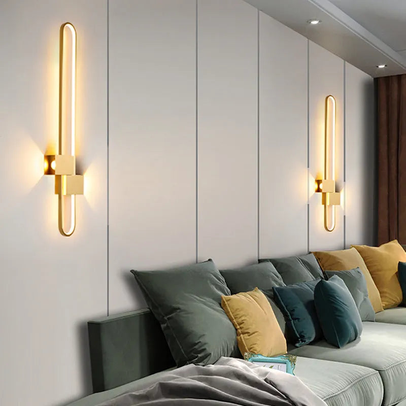 Modern round wall lamp with 60cm black iron shade mounted on wall