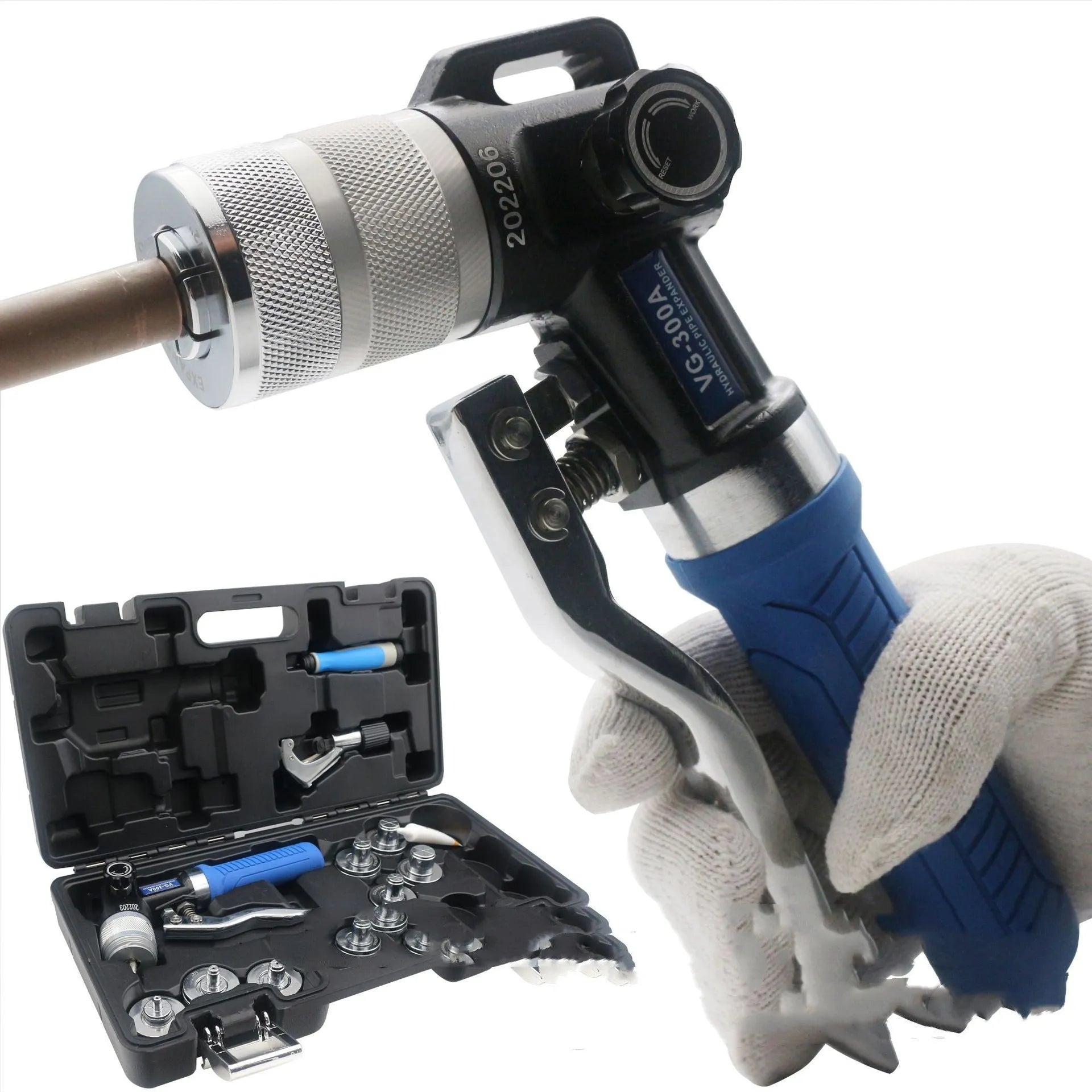VG-300 hydraulic tube expander refrigeration tool with high-strength alloy steel construction