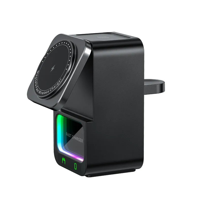 Black and white Bluetooth speaker wireless charger with QC3.0 fast charging