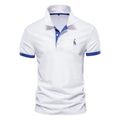 Men's slim fit short sleeve T-shirt with embroidered deer design in various colours