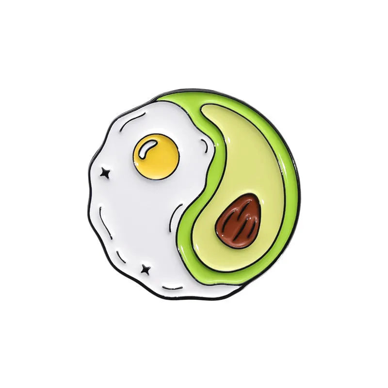 Colourful cartoon fruit zinc alloy brooch with metal pin back