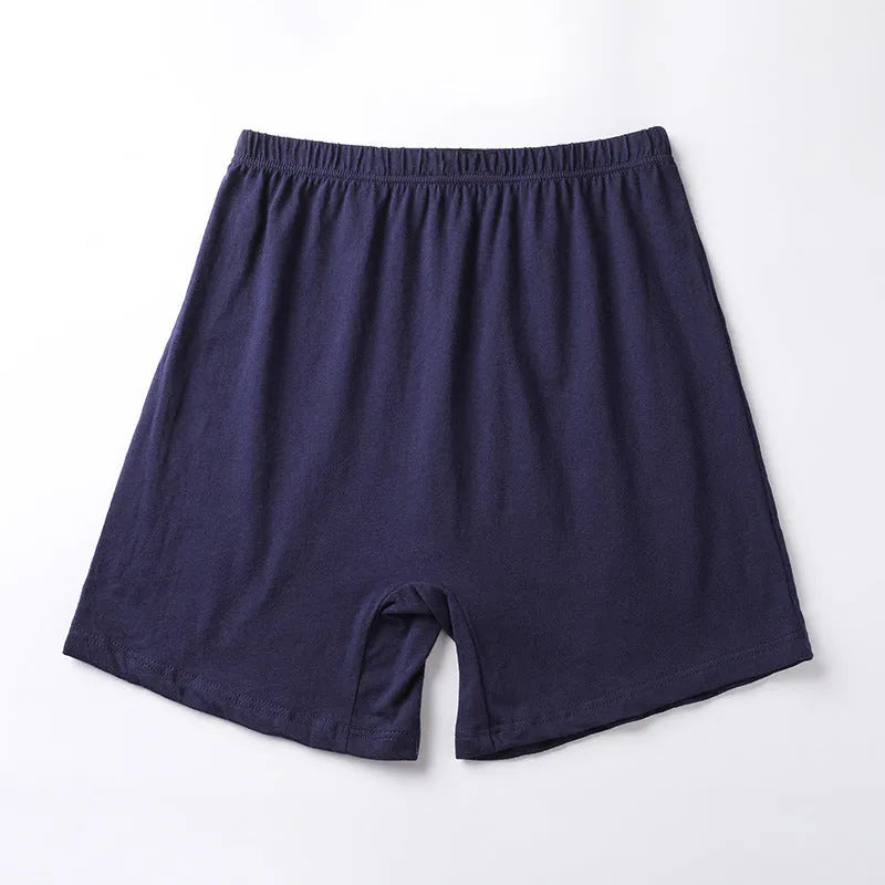 Solid colour modal high-waist men's boxer shorts in black, blue, grey, and brown.