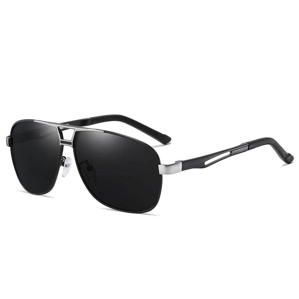 Men's orange red aviator sunglasses with polarised HD TAC lenses and a metal frame