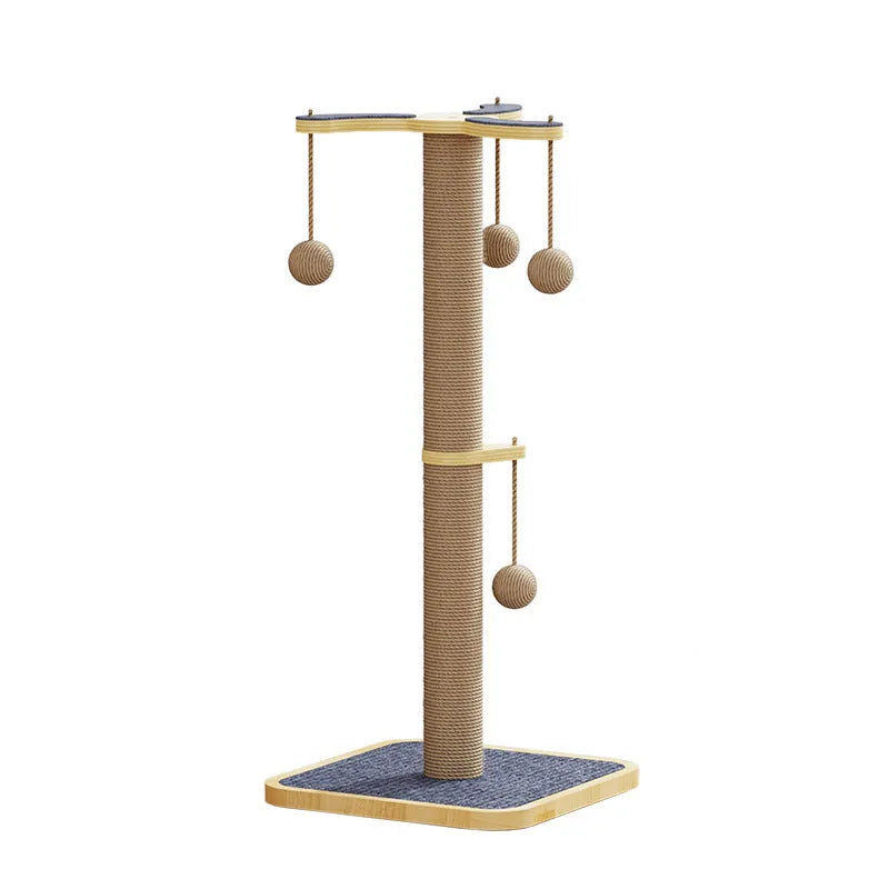 Cat climbing frame with windmill hanging ball and carpet leather scratching surface