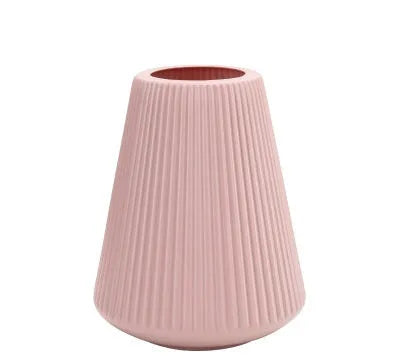 Melamine plastic decorative flower vase in white, pink, green, or blue colour options