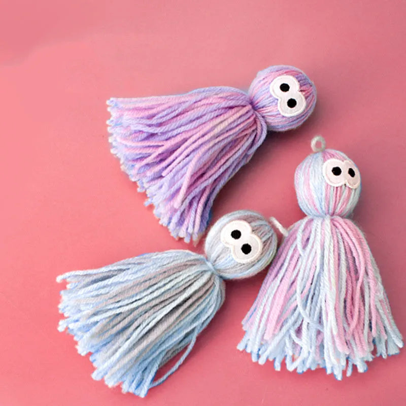 Bite-resistant wool ball and cat teaser stick toy set in assorted colours