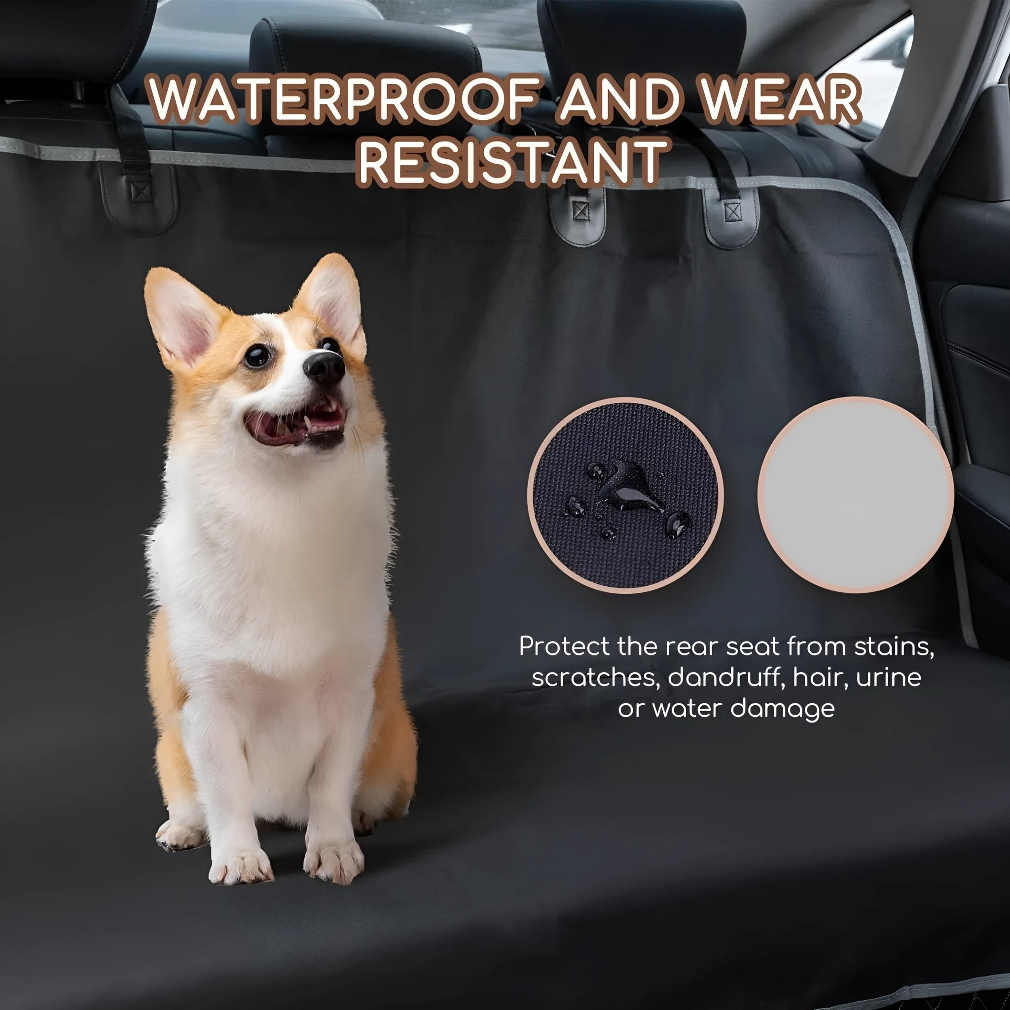 General model automotive pet pad 140x110cm black waterproof Oxford cloth dog car seat protector