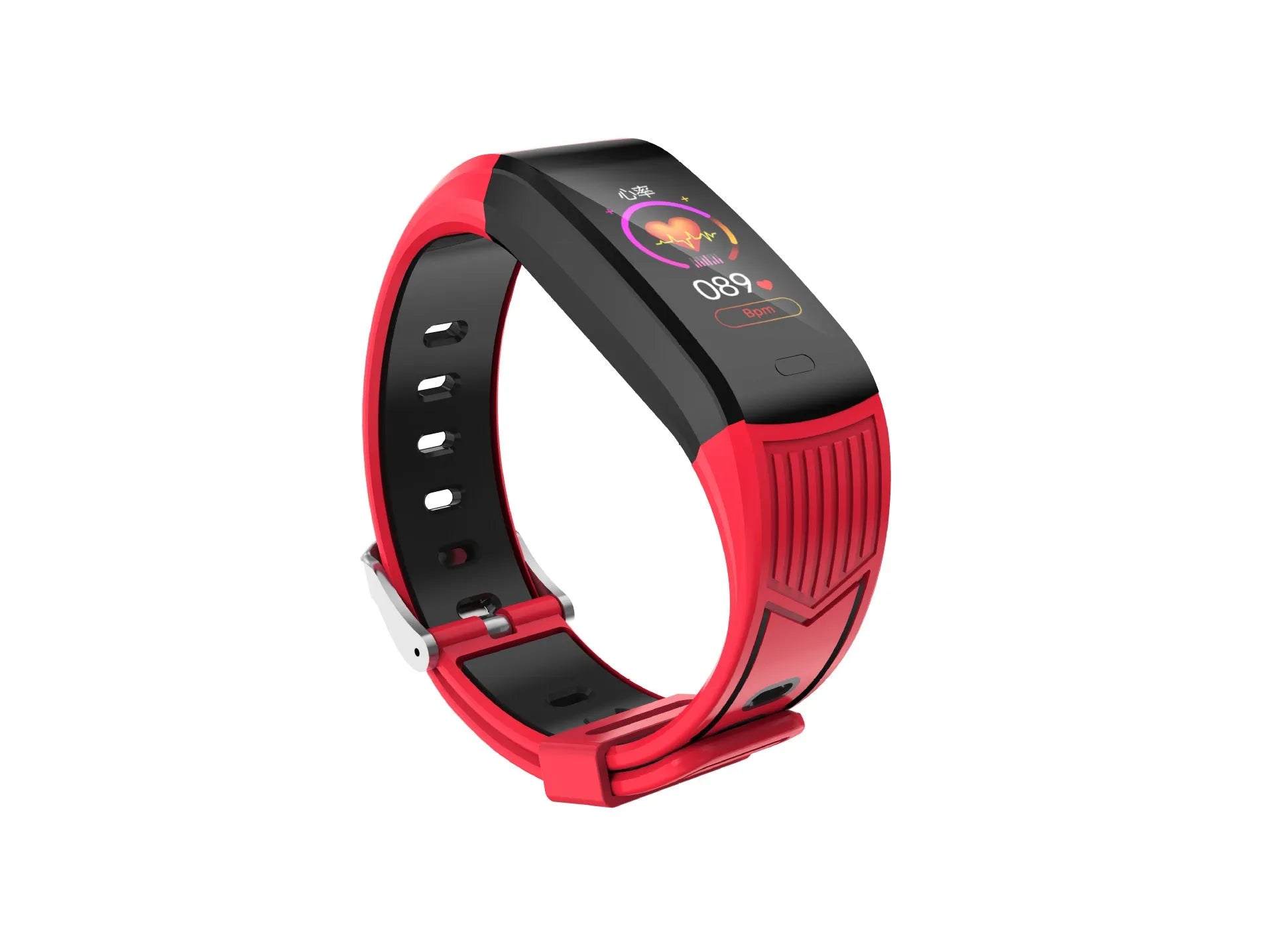 115Plus smart bracelet with 0.96 inch TFT screen and two-color strap in black