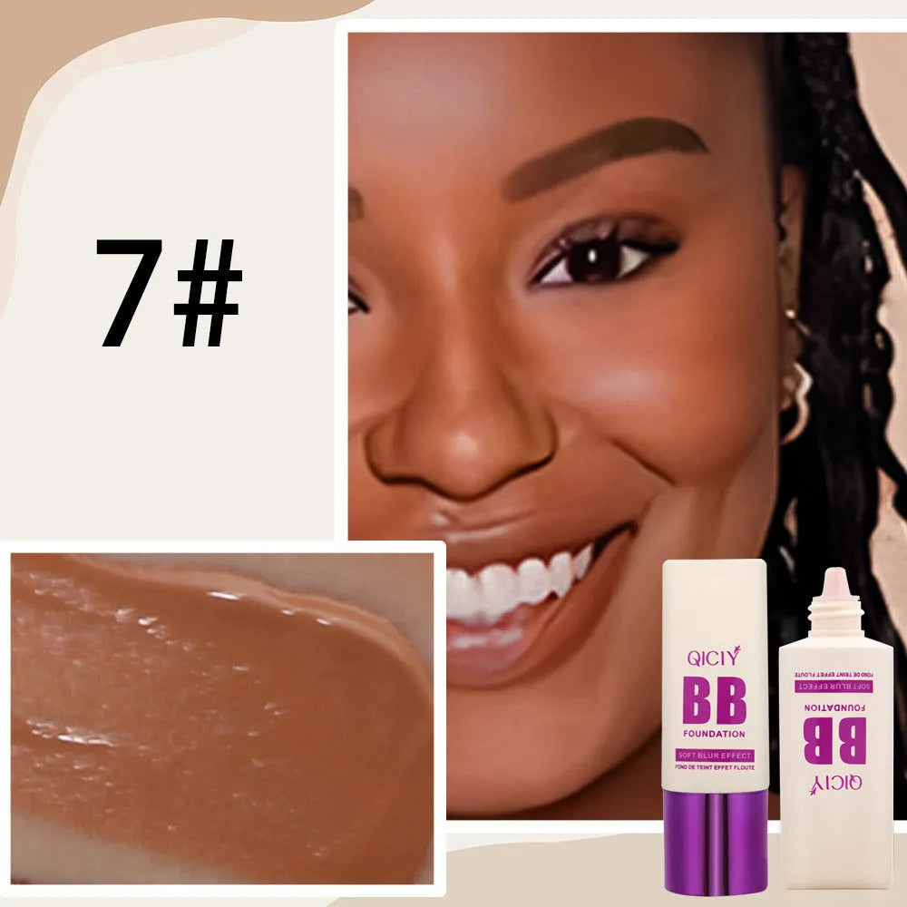 Feeding bottle of BB cream liquid foundation concealer in one of ten shades, labelled 1# to 10#.