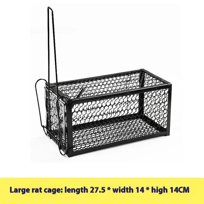 Automatic mouse trap cage with metal and plastic options in small, medium, and large sizes