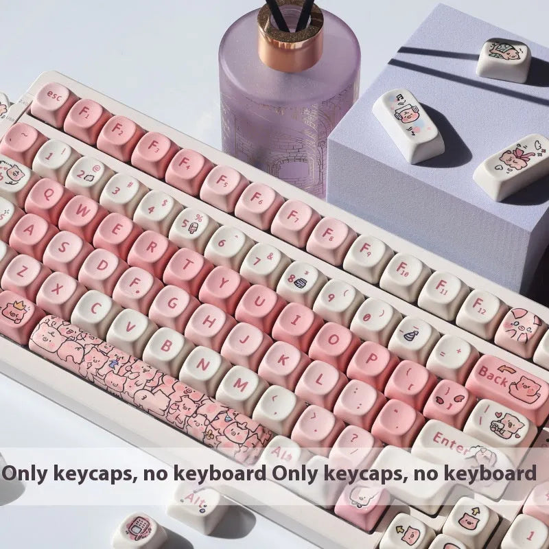 Pink Fragrant Pig decorative mechanical keyboard key cap with five-sided sublimation printing