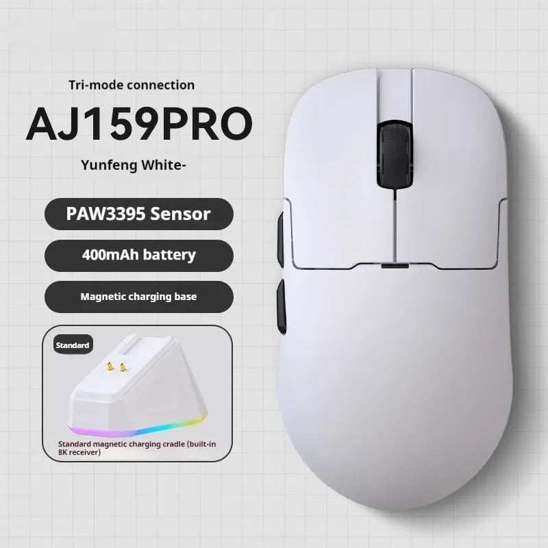 AJ159 gaming mouse in eight colour options with tri-mode wireless wired Bluetooth connectivity
