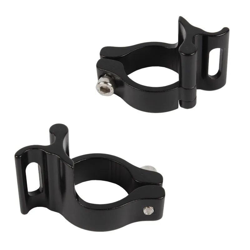 Black aluminium vehicle clamp ring with steel frame showing 28.6mm diameter