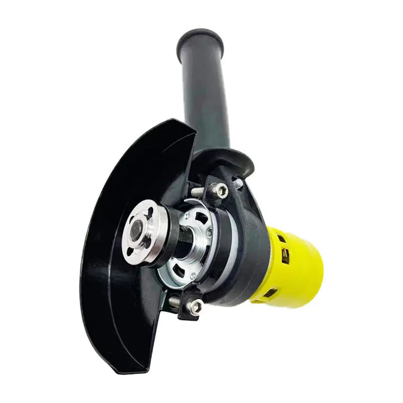 Black multifunctional handheld miniature electric seam polisher with 100mm grinding disc on a workbench