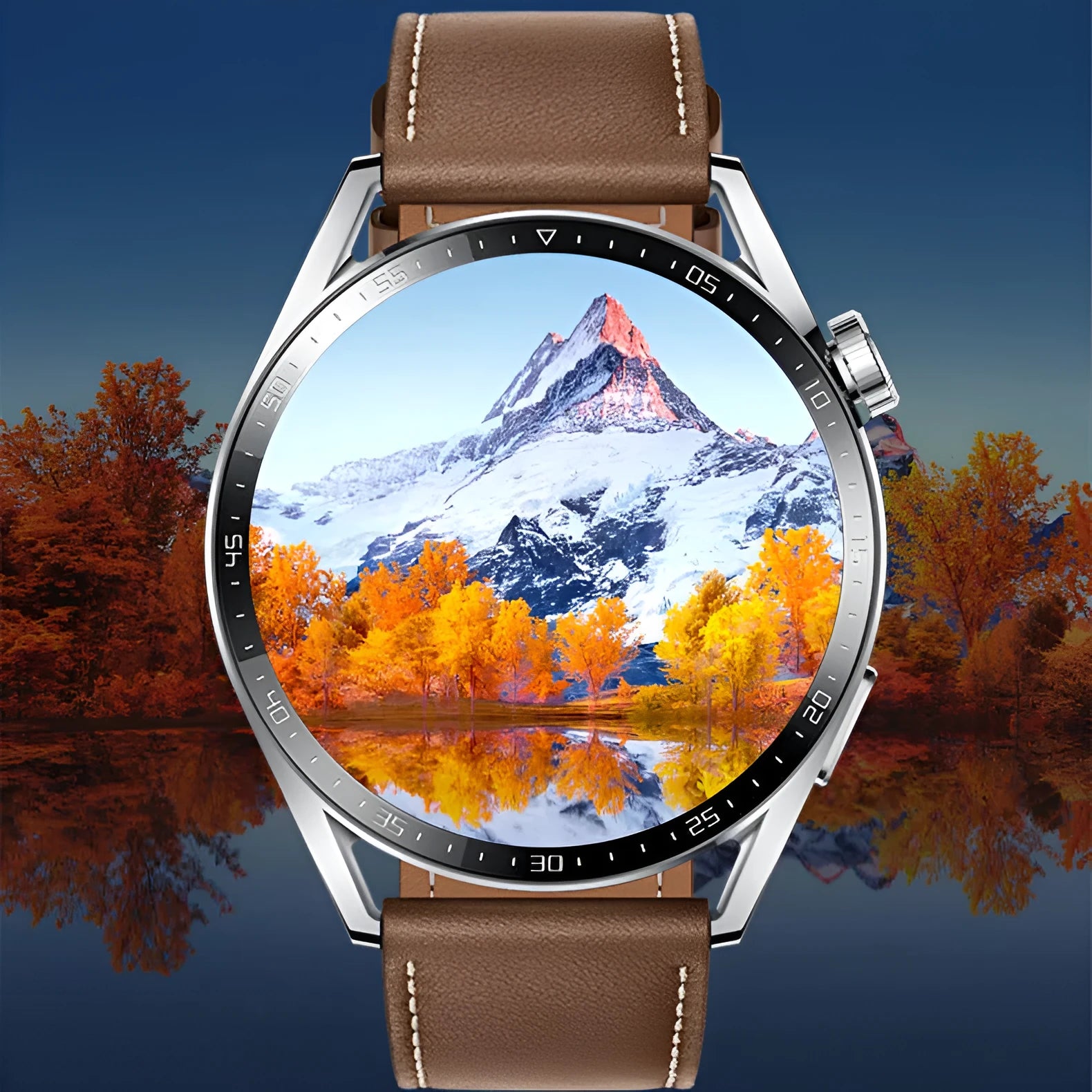 GS3 Max black and silver smartwatch on wrist showing health stats on 1.35-inch screen
