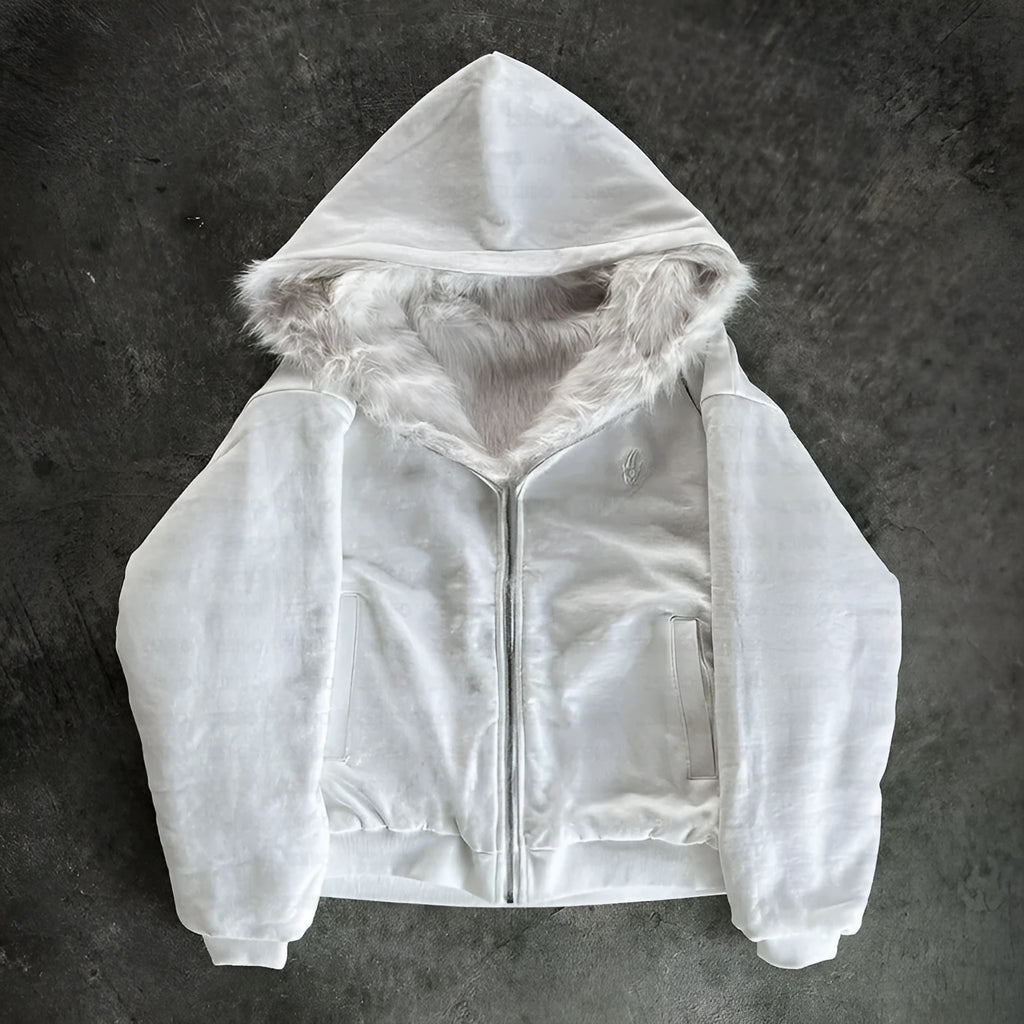 Casual loose-fitting cardigan-style coat in solid black or white colour with long sleeves
