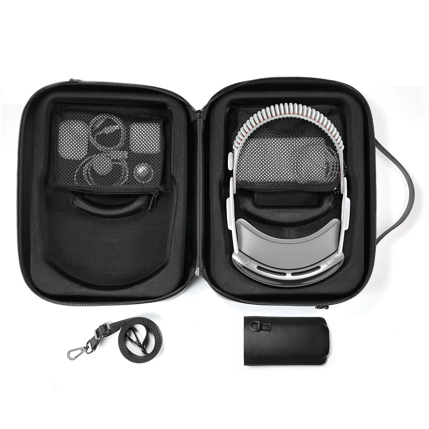 Black superfibre MR glasses storage box for Apple Vision Pro headset protection
