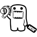 Cartoon pattern car sticker 15cm by 12cm in black and white options for vehicle decoration