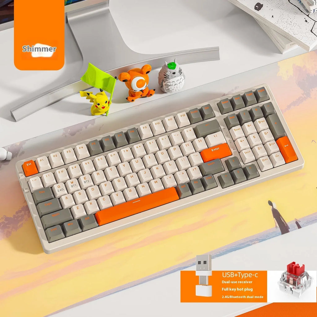 Free Wolf K96 Bluetooth dual-mode mechanical keyboard with compact layout and red switches